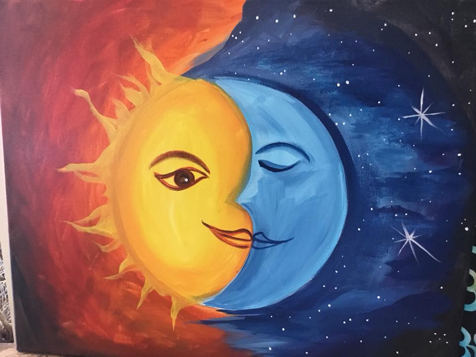 Spiritual Art Paint Night - Sun & Moon - Mondazzi Book, Bead & Crystal