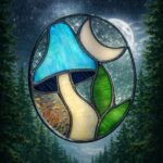 Stained Glass Mushroom in the Moonlight Class